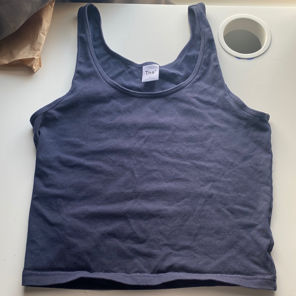 Tan tank top crop top